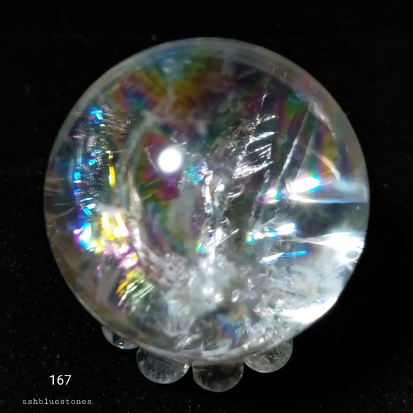 レインボー水晶 スフィア 35.5mm 63.5g(167) 8枚目の画像