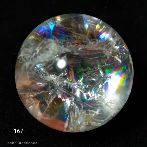 レインボー水晶 スフィア 35.5mm 63.5g(167) 9枚目の画像