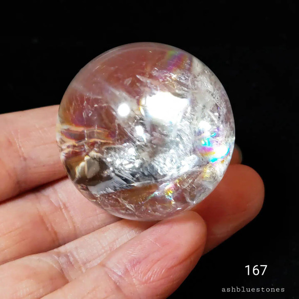 レインボー水晶 スフィア 35.5mm 63.5g(167) 6枚目の画像