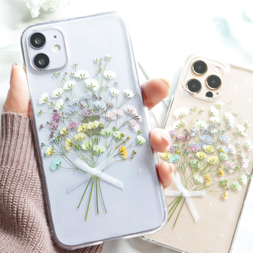 ❁*.゜アネモネ＆ジュリアンの押し花印鑑ケース*·⑅❁ ❁*.゜アネモネ＆ジュリアンの押し花印鑑ケース*·⑅❁ ❁*.゜アネモネ