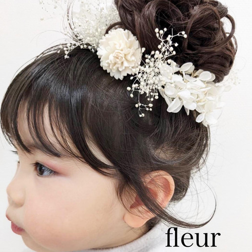 キッズヘアアクセサリー 子供用髪飾り プリザーブドフラワー