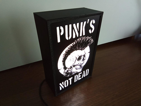 PUNK`S NOT DEAD パンクロック デスクトップ サイン 看板 玩具 置物 雑貨 LEDライトBOXミニ 3枚目の画像