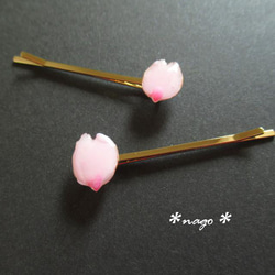 夜桜風＊美女桜の押し花レジンヘアゴム ヘアゴム 押し花雑貨＊nago