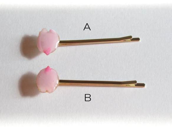 【金具色変更可】桜の花びらヘアピン 5枚目の画像
