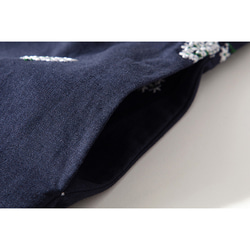 オリジナル斜め襟　可愛い襟　綿麻ワンピース　9分袖丈刺繍ワンピース　ウエストに紐　S-XLサイズL227 6枚目の画像