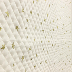 日本製 Twinkle Star 隨機星星圖案雙層紗布絎縫面料 k-hfs006-5.金色閃粉 第4張的照片