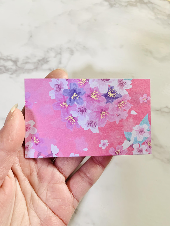 桜デザイン　メッセージカード　名刺サイズ  20枚セット 4枚目の画像