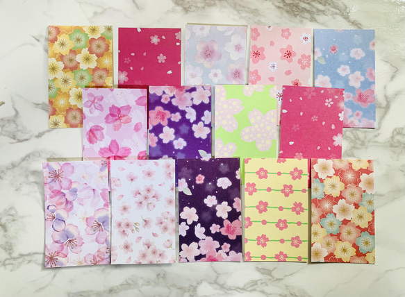 桜デザイン　メッセージカード　名刺サイズ  20枚セット 2枚目の画像