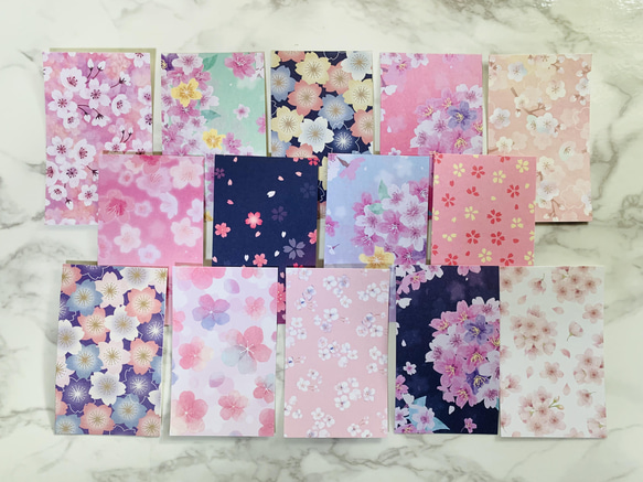 桜デザイン　メッセージカード　名刺サイズ  20枚セット 3枚目の画像
