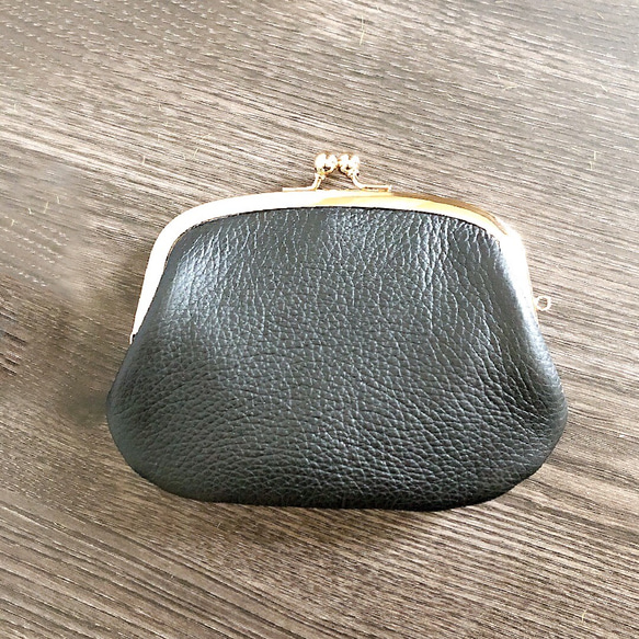 ＼大人気／イタリアンシュリンクレザーの親子がま口財布(くし形)＆おまけのミニサイズがま口【選べる12カラー】 6枚目の画像