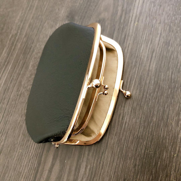 ＼大人気／イタリアンシュリンクレザーの親子がま口財布(くし形)＆おまけのミニサイズがま口【選べる12カラー】 7枚目の画像