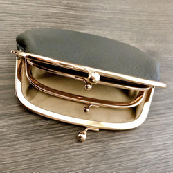 ＼大人気／イタリアンシュリンクレザーの親子がま口財布(くし形)＆おまけのミニサイズがま口【選べる12カラー】 8枚目の画像