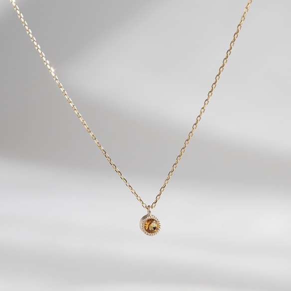 Citrine birthstone necklace [P033K10/K18(CT)] 2枚目の画像