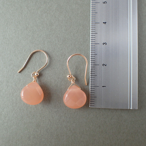 14kgf＊オレンジムーンストーン ピアス ピアス（フック・チェーン