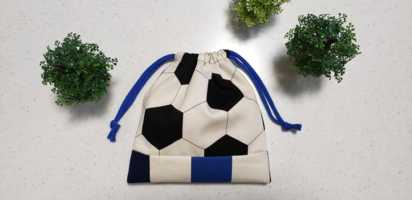 ☆new☆サッカーボール柄のレッスンバッグ＆コップ袋セット 5枚目の画像