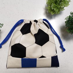 ☆new☆サッカーボール柄のレッスンバッグ＆コップ袋セット 6枚目の画像