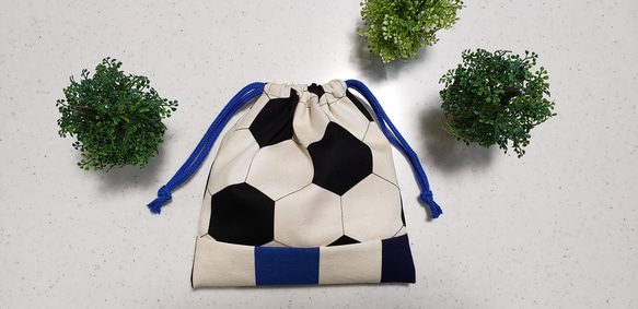 ☆new☆サッカーボール柄のレッスンバッグ＆コップ袋セット 6枚目の画像