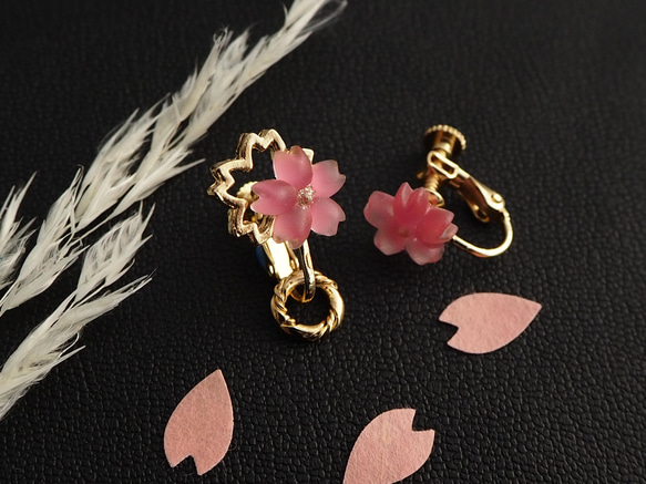 New ＊山桜＊　深いピンク色の山桜をイメージしたワンポイントアクセサリー♪ 3枚目の画像