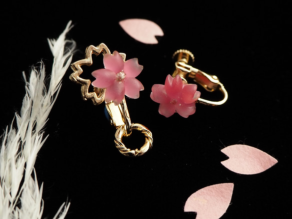 New ＊山桜＊　深いピンク色の山桜をイメージしたワンポイントアクセサリー♪ 4枚目の画像