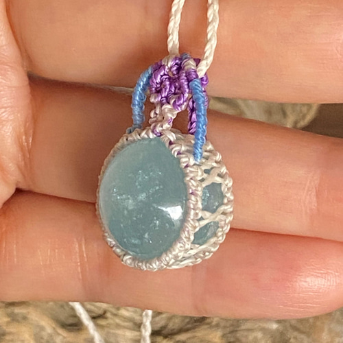 アクアマリン スフィア♢スフィアペンダントシリーズ 04 マクラメ