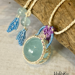 アクアマリン スフィア♢スフィアペンダントシリーズ 04 マクラメ