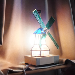 1415❣️ ステンドグラス　ライト　風車の塔　オブジェ d618727824449095a24ae5d322c5c9