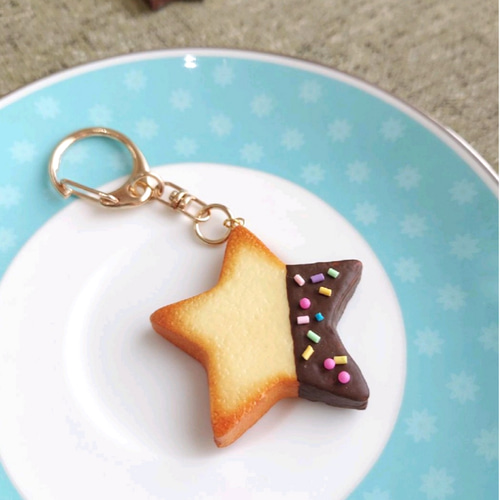 スイーツデコ クリームサンドクッキー❁⃘くま+抹茶キーホルダー