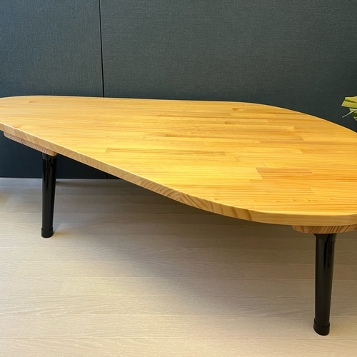 送料無料】 ローテーブル 三角形 120cm 80cm パイン ナチュラル