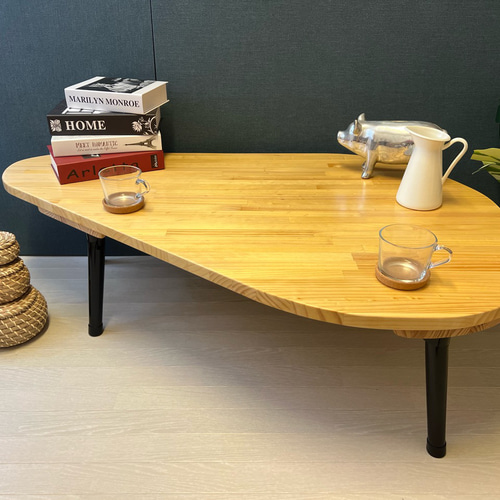 【オーダー】 ローテーブル 丸形 80cm パイン ブラウン ねじ込み脚机/テーブル