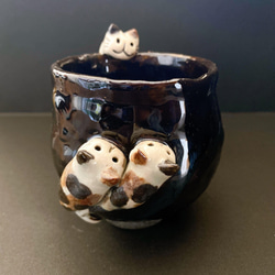 [作為禮物的貓陶器] Sunekosuri 杯子，看著深淵並爬上去。 第1張的照片