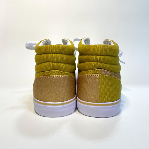 不對稱芥末黃高筒雙色運動鞋（22.5cm /23.0cm）xGOLD 版本。 第7張的照片