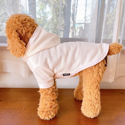 犬服　シンプル白パーカー　 5枚目の画像