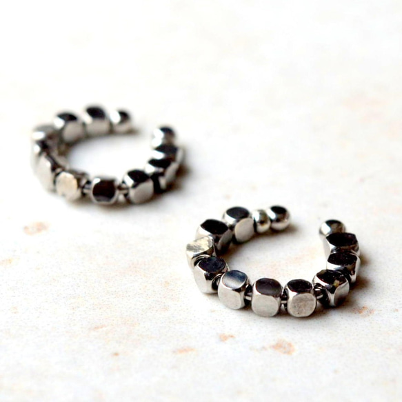 [再次上架] 黃銅錘打耳夾 1 件基本實心黃銅男士中性免運費和包裝 第6張的照片