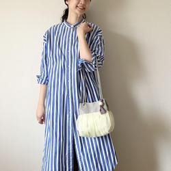 【受注生産】 斜めがけにも！2way organdie mini bag（pale yellow） 6枚目の画像