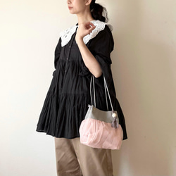 【受注生産】 斜めがけにも！2way organdie mini bag（sakurapink） 1枚目の画像