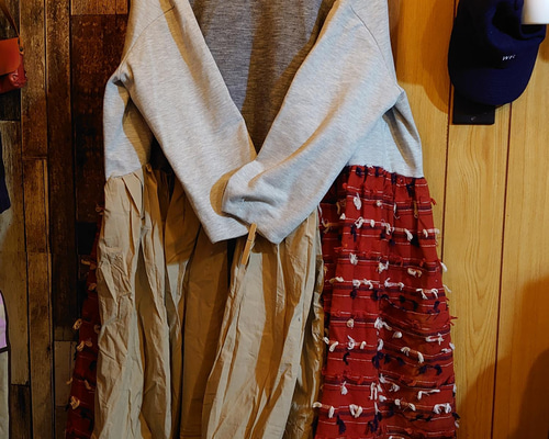 古着　リメイク　ワンピース　大きいサイズ オーバーサイズ 世界に1枚古着リメイクワンピース ワンピース ほま