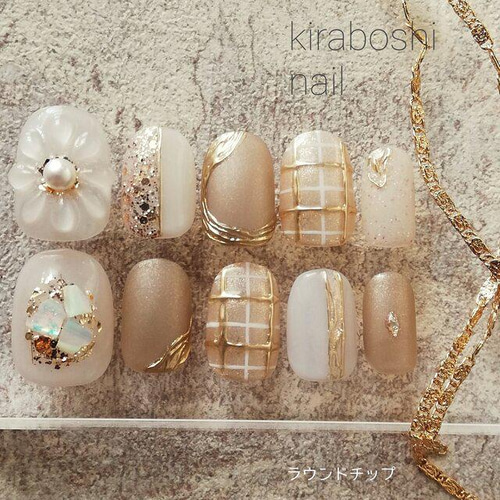 ネイルチップ オーダー チェック マグネット ミラー ニュアンス