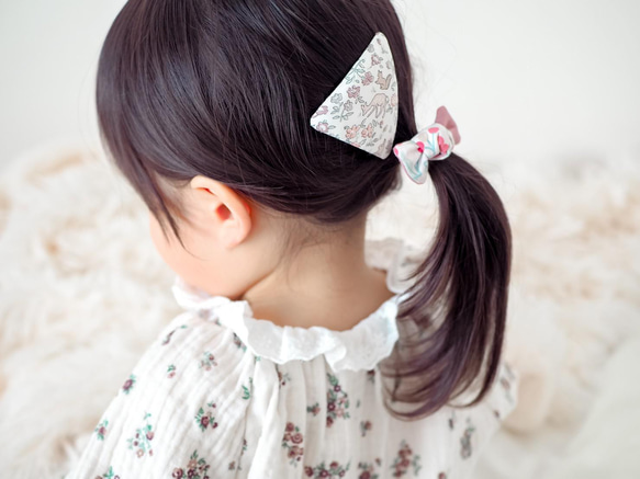 [2 件組] Liberty 胡桃木修補別針三角形❀ 歲女兒節髮飾髮夾 第6張的照片