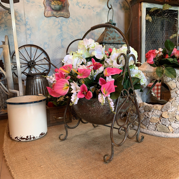 フラワースタンド 花台 置き台 ガーデンオーナメント アンティークガーデン Antique garden/ガーデン オーナメント/Flower stand/フラワー