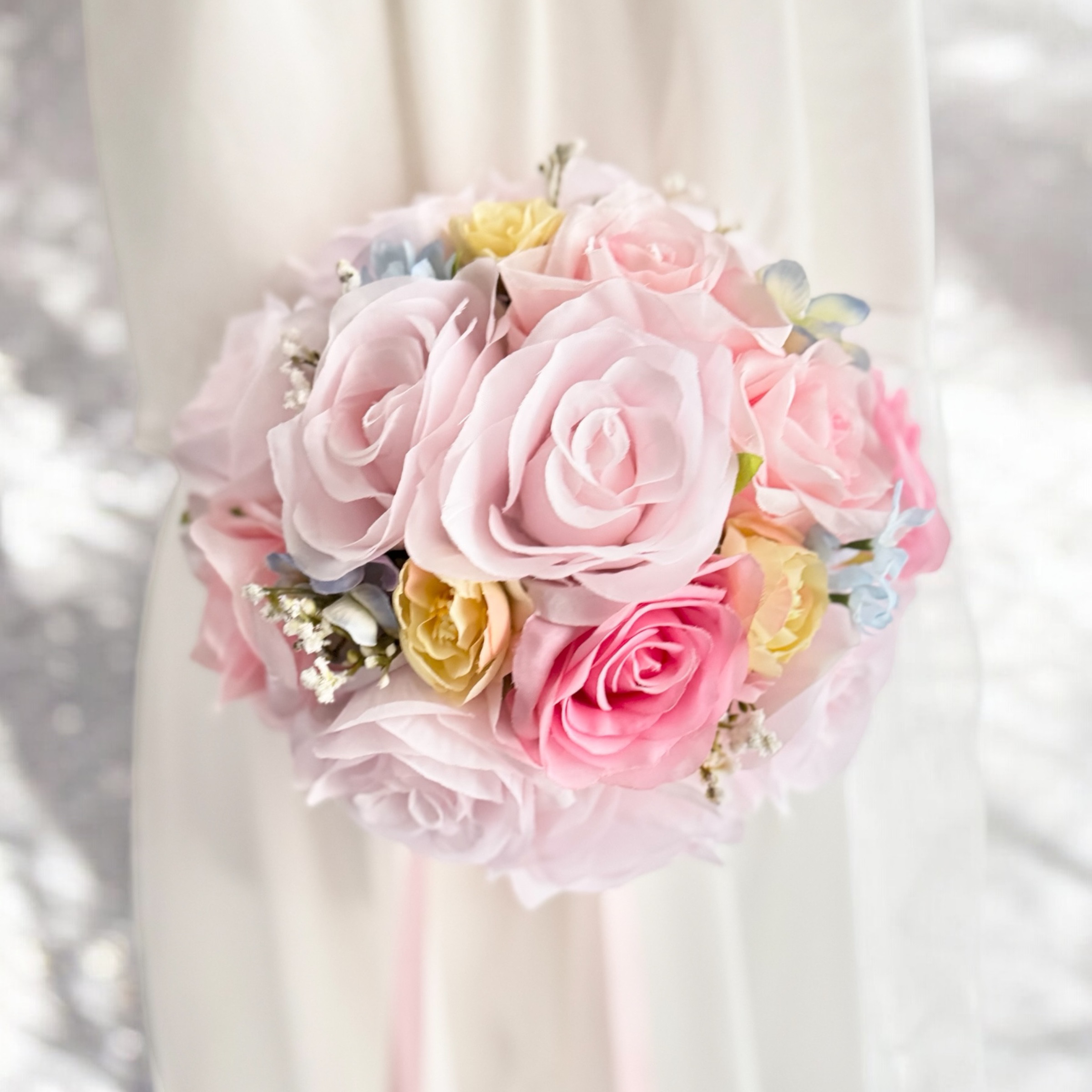 【送料無料】パステルでカラフルなラウンドブーケ☆ブートニア