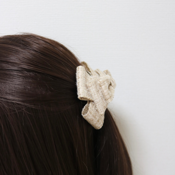 パール付きツイードリボン 5枚目の画像