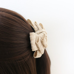 パール付きツイードリボン 4枚目の画像