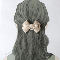 パール付きツイードリボン 2枚目の画像