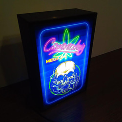医療 大麻 スカル 煙草 ベイプ マリファナ ロック ヒップホップ サイン 看板 置物 雑貨 LEDライトBOXミニ 3枚目の画像