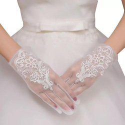 ✴︎レースショートグローブ✴︎ブライダルウェディング結婚式小物白ドレス 3枚目の画像