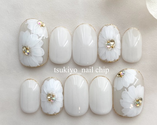 ネイルチップ 結婚式 ブライダル ウエディング 花嫁 ネイルチップオーダー 楽天市場】ネイルチップ♪サイズオーダーネイルチップ♪成人式ネイル