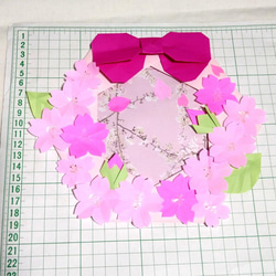春・桜リース•ピンク・折り紙 ・壁面飾り【★送料無料★】 3枚目の画像
