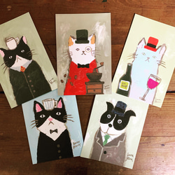ポストカード5種/猫/犬 1枚目の画像