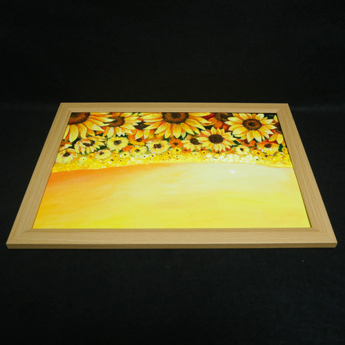 油絵 油彩 油彩画 絵 絵画【夕日のひまわり畑】 絵画 HR 通販