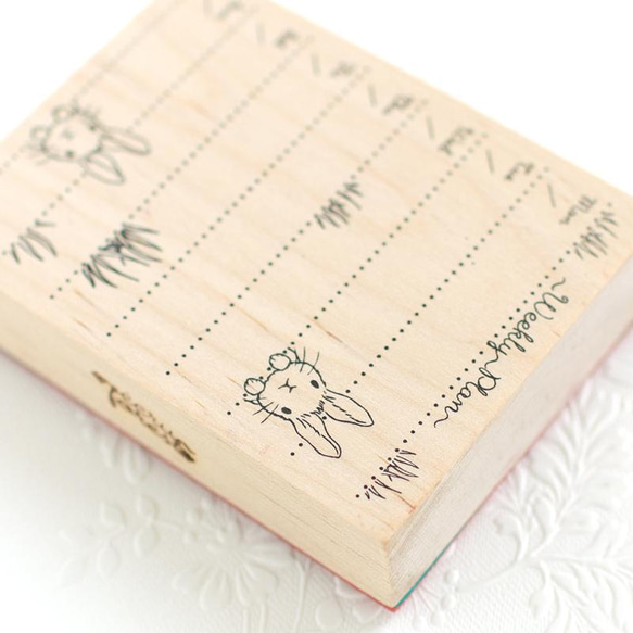 【週間ウィークリーカレンダー】 スタンプ スケジュール かわいいはんこ うさぎ　手帳　付箋はんこ 子供用 勉強 森の動物 4枚目の画像